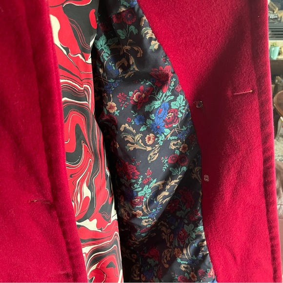 Vintage London Fog Red 100% Wool Lined Trench Coat Size 12-M - Picture 16 of 16